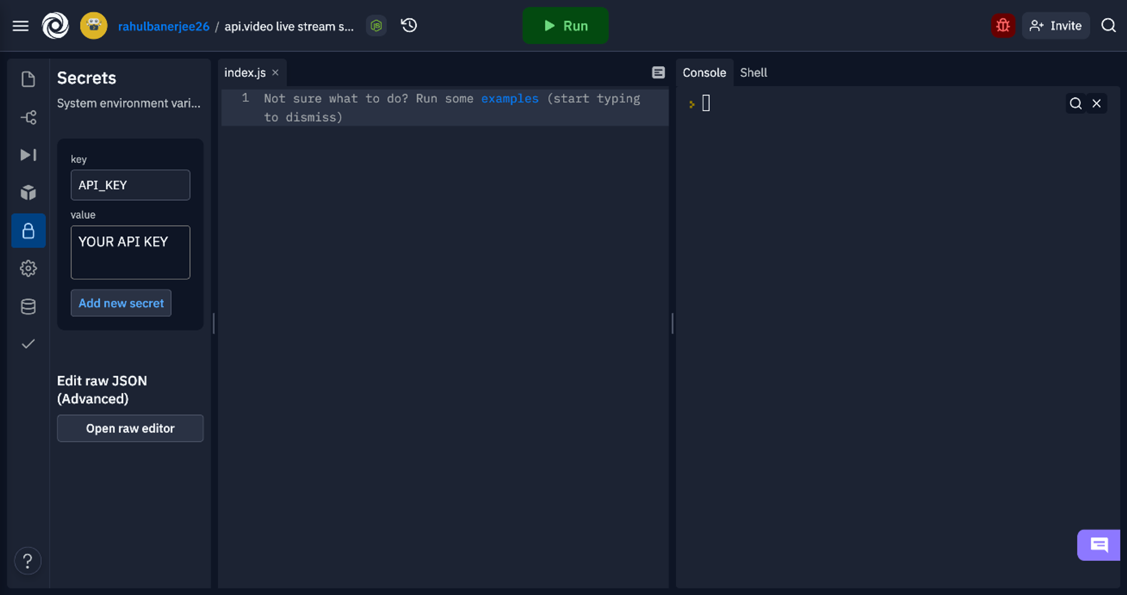 Environment variable in Replit