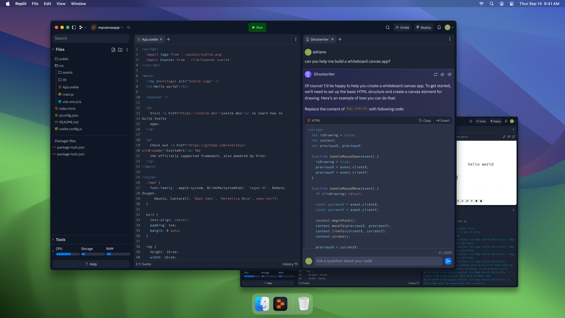 Multiple Replit screens open on macOS