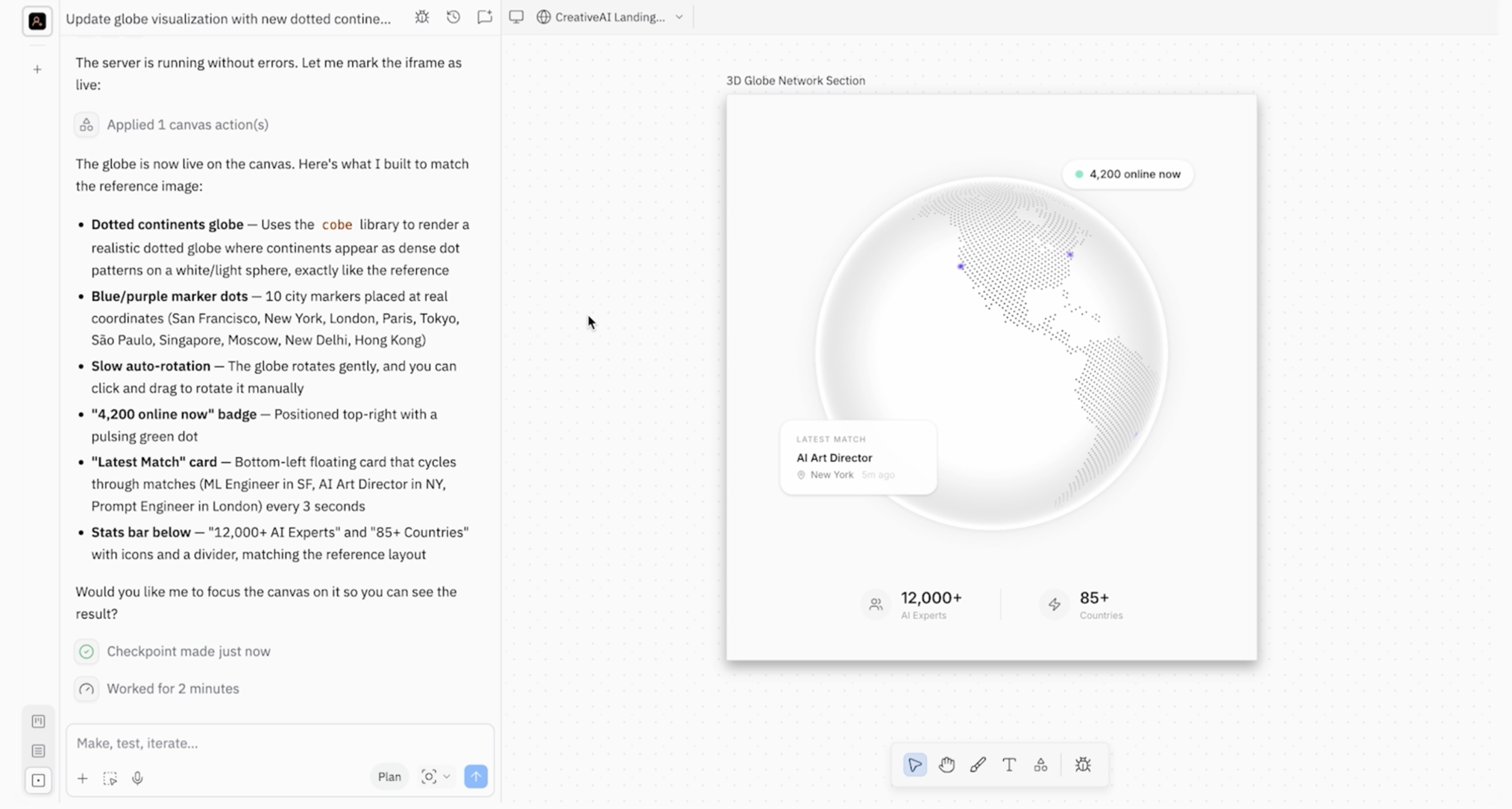 Image of globe in design canvas
