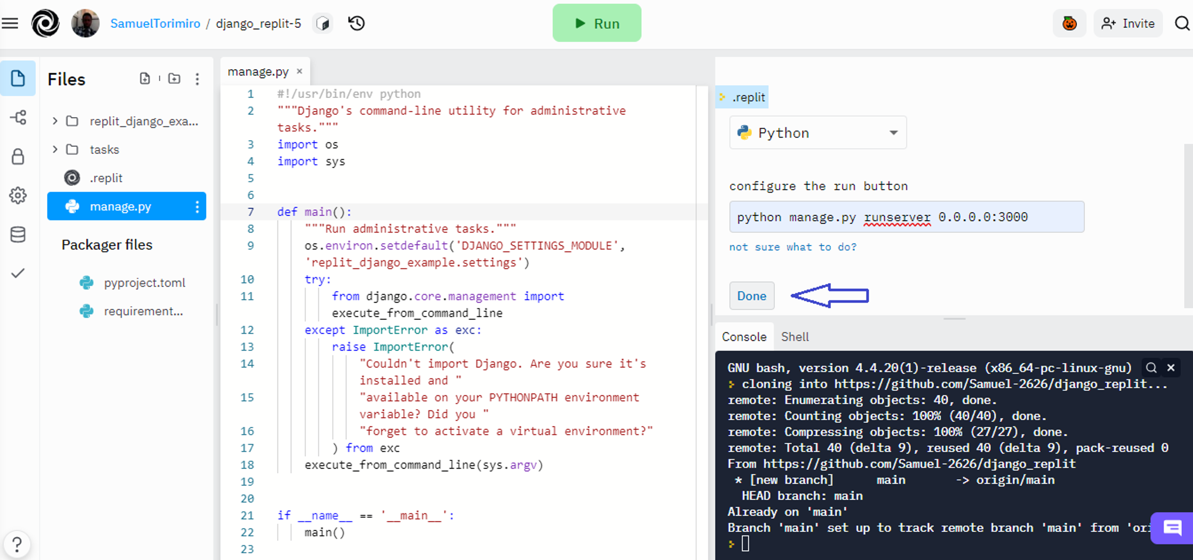 Replit create a new app with GitHub 2