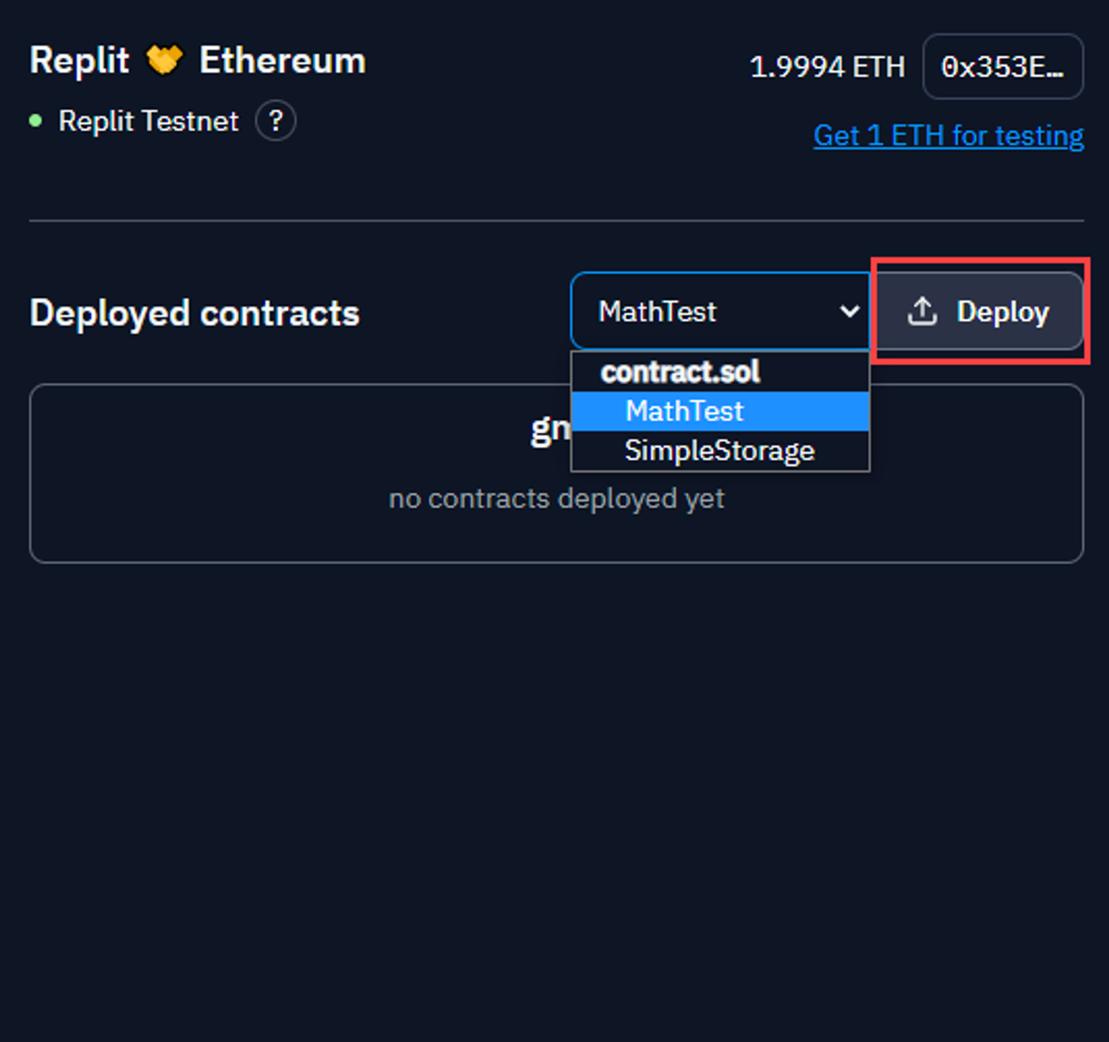 Deploy contract