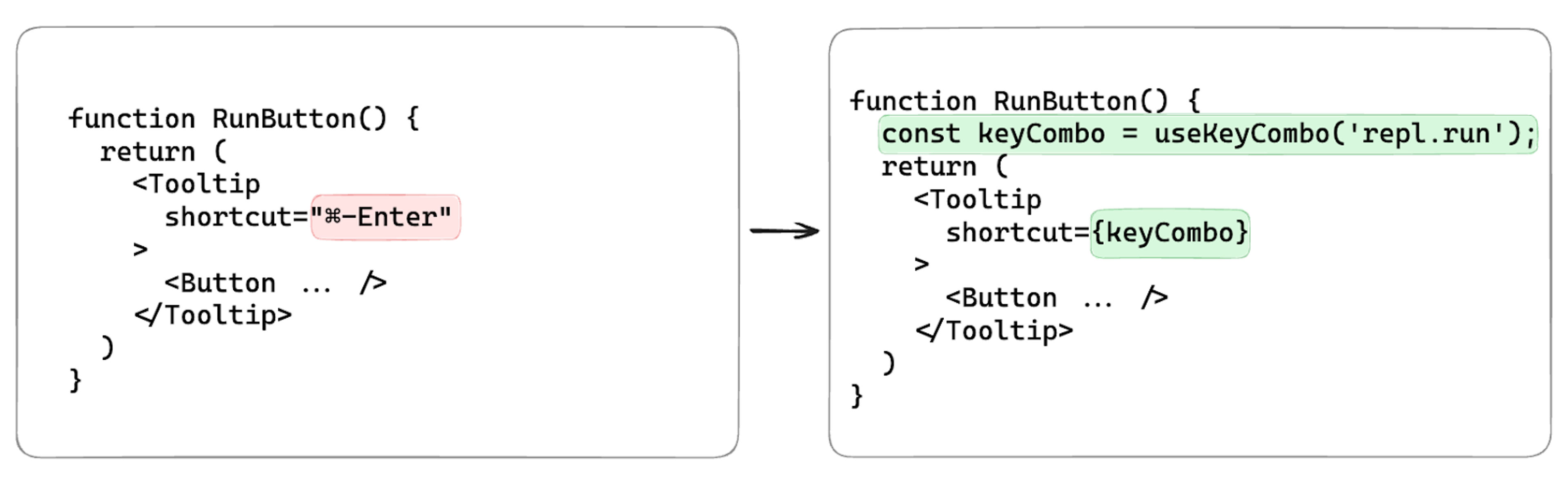 Dynamically loading the shortcut associated with a command
