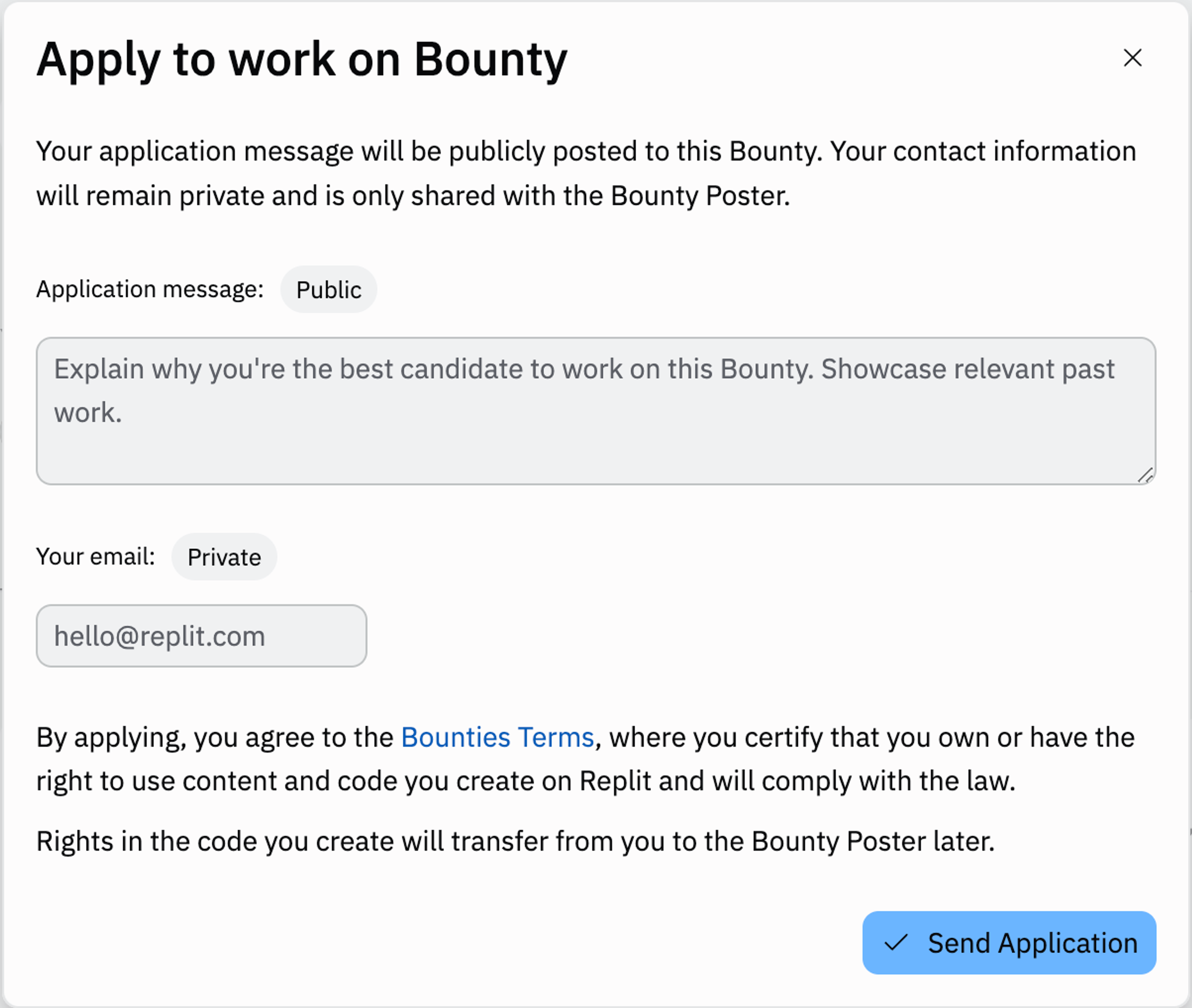 Applying to Bounty