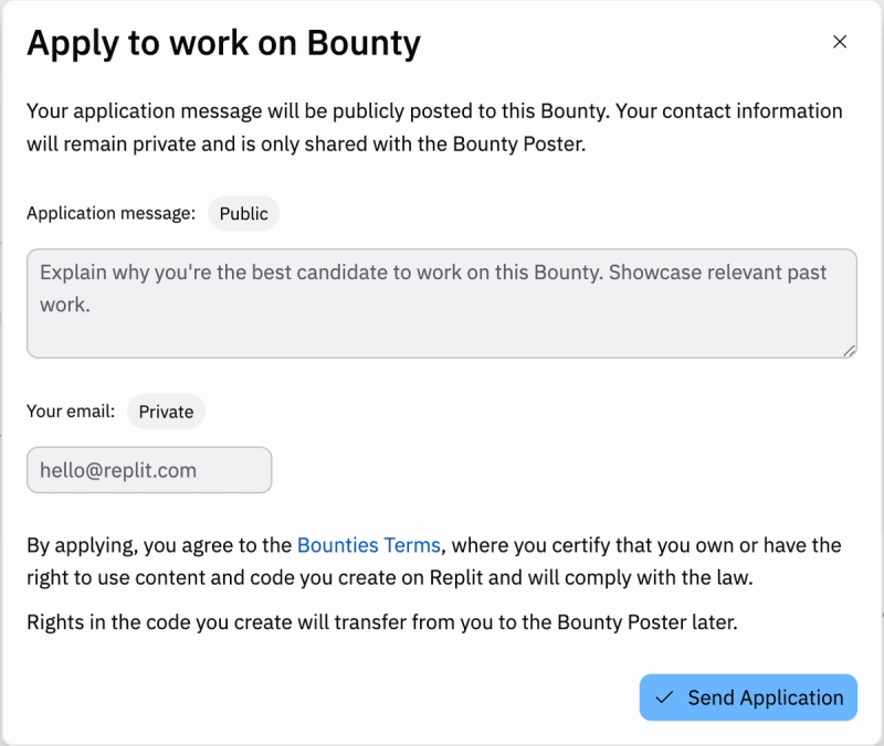 Applying to Bounty