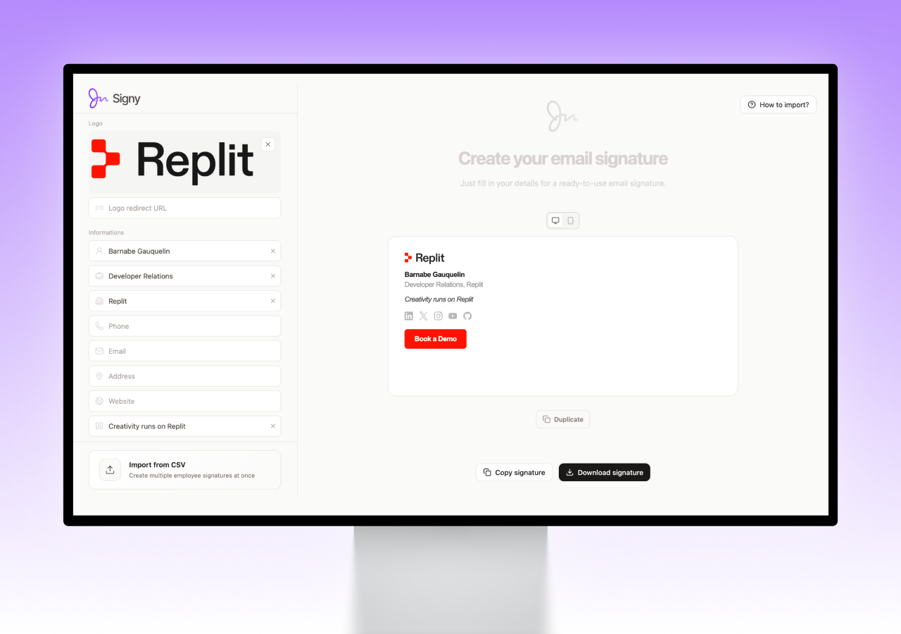 Email Signature Studio Template