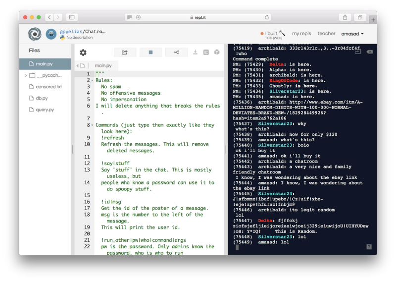 chatroom screenshot