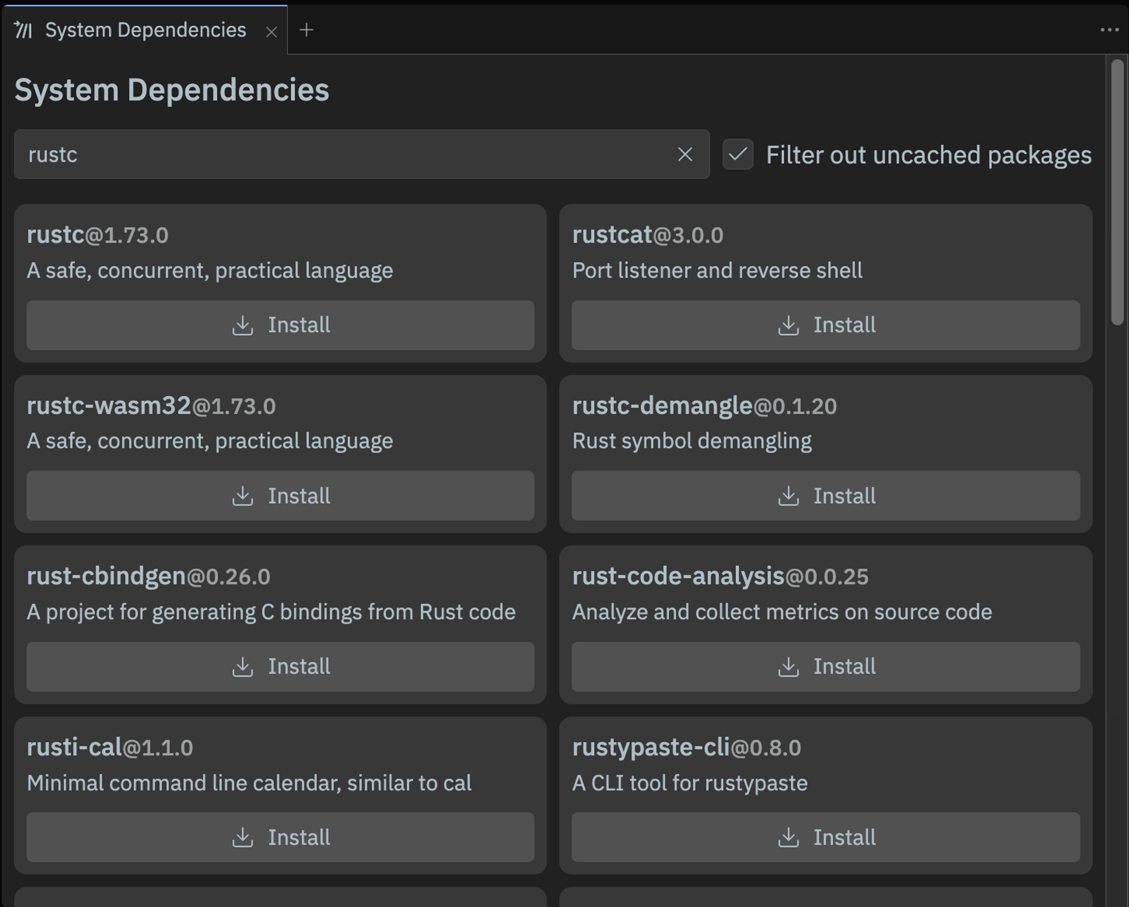 System dependencies