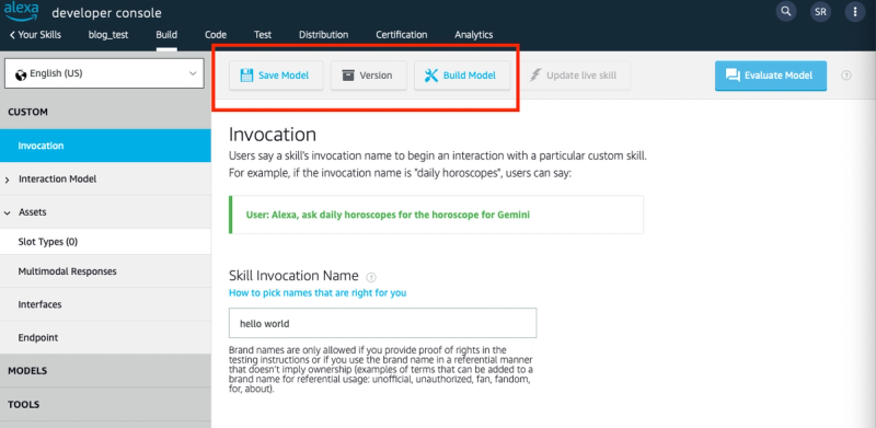 alexa interaction model