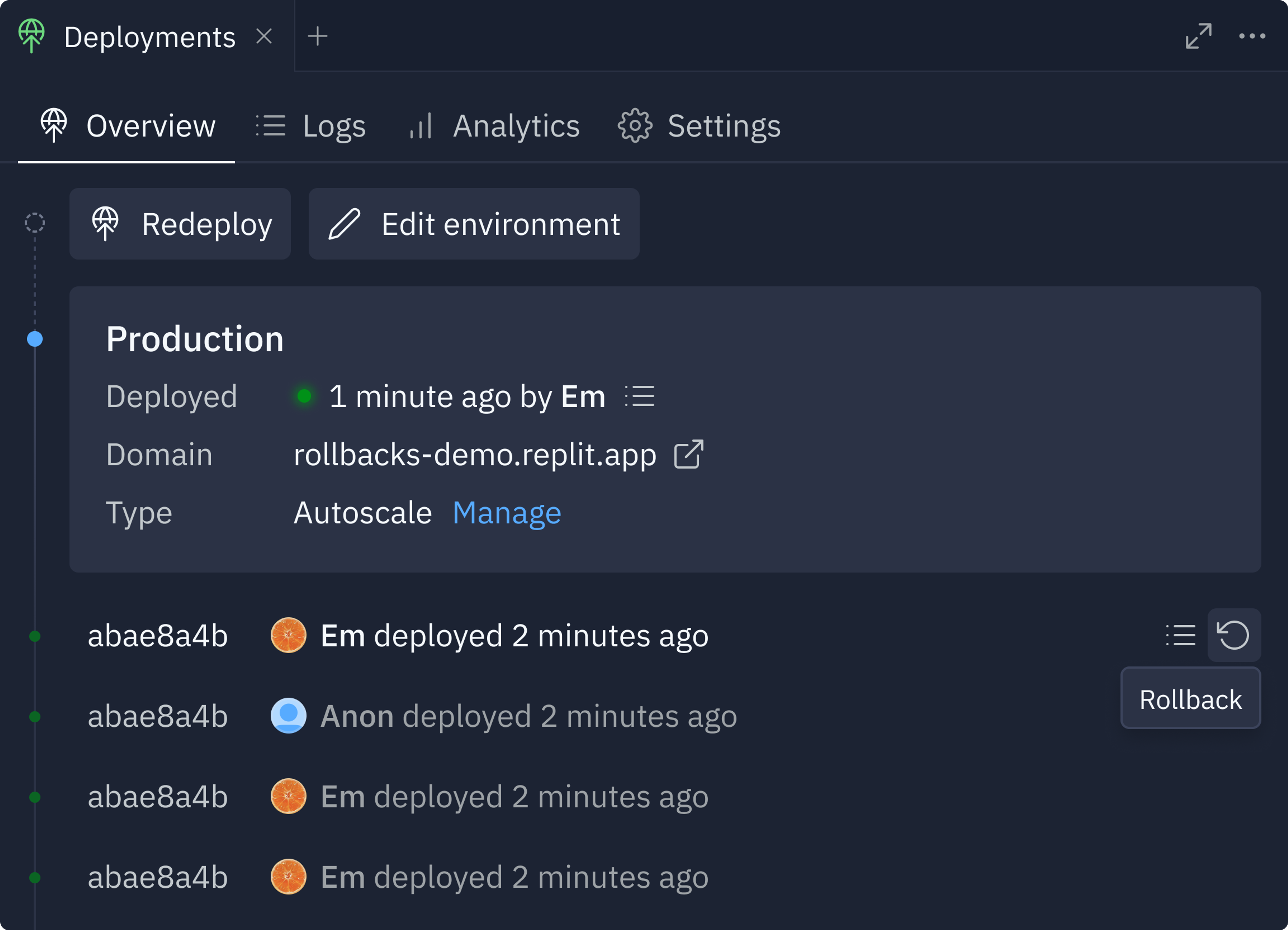 New action menu design