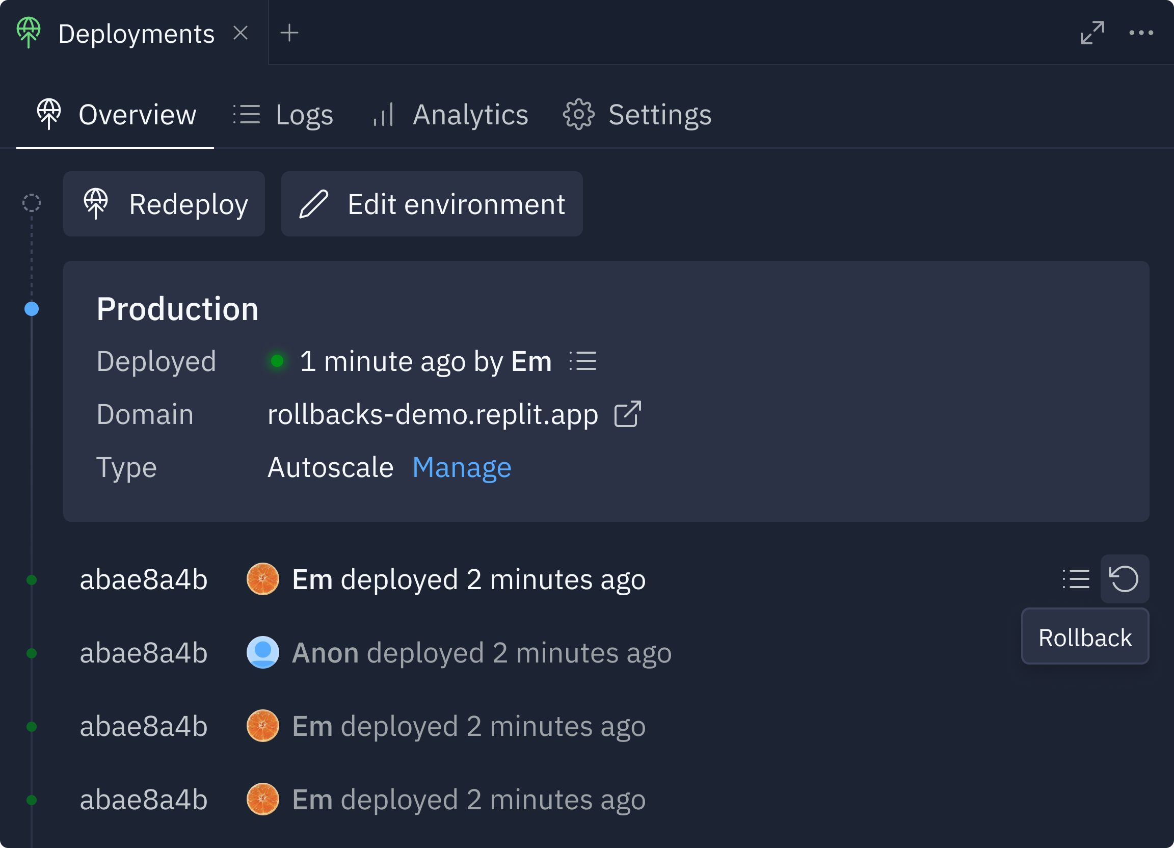 New action menu design