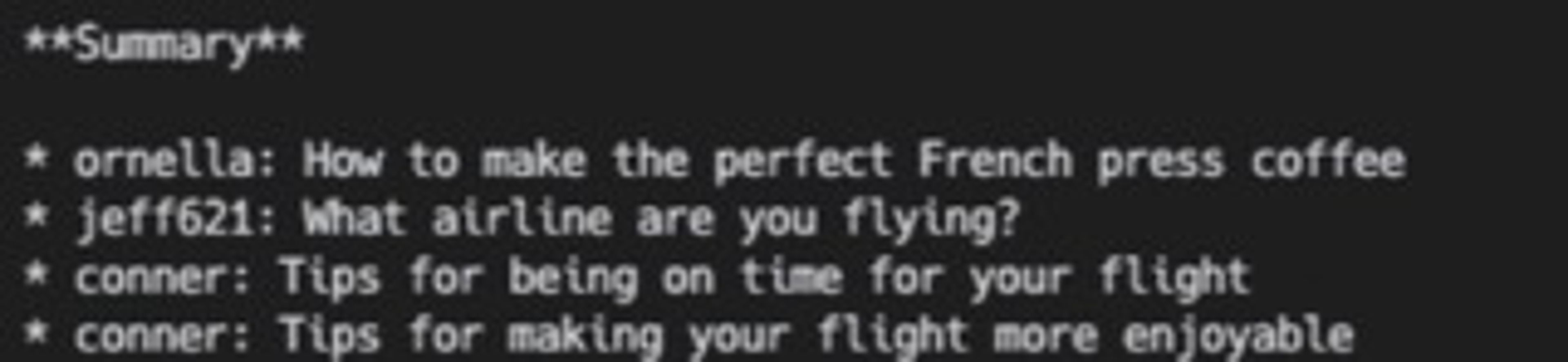 The Vertex model summary output