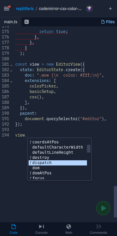 CodeMirror on mobile