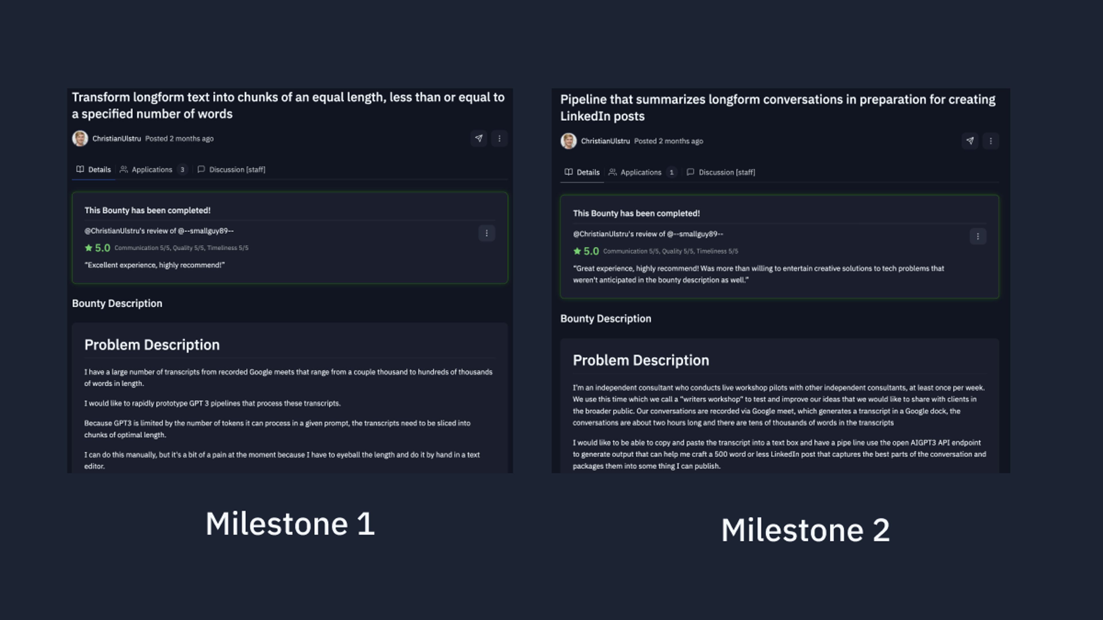 milestones