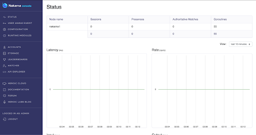 Nakama server status