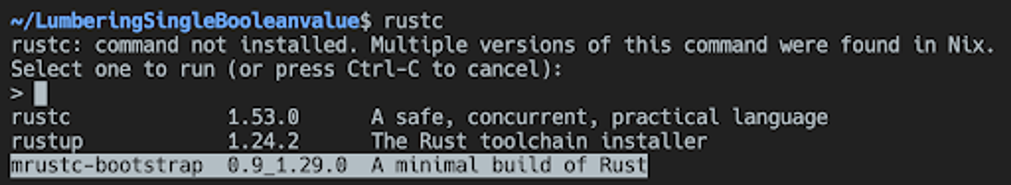Command not found