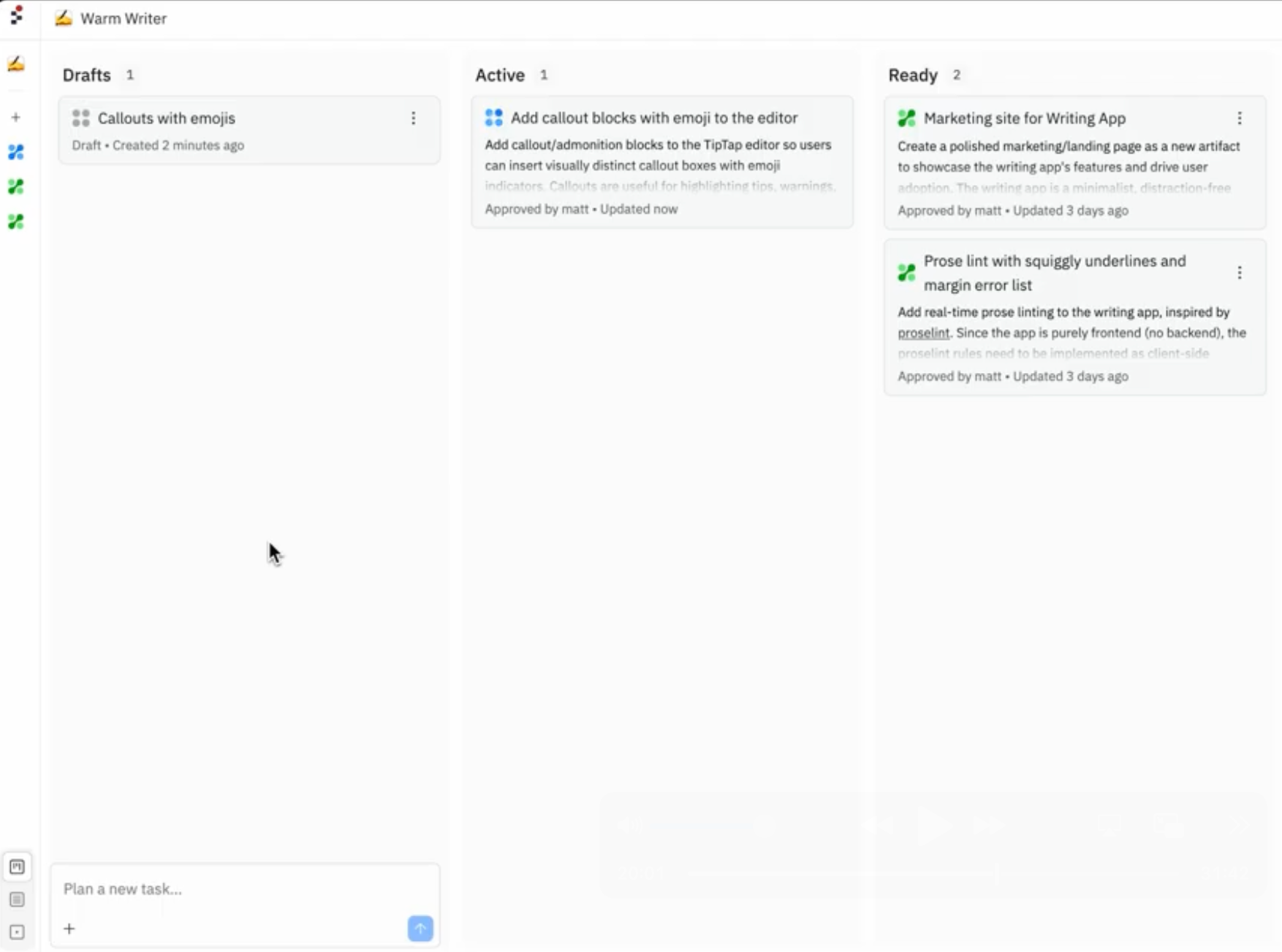 Replit Kanban board