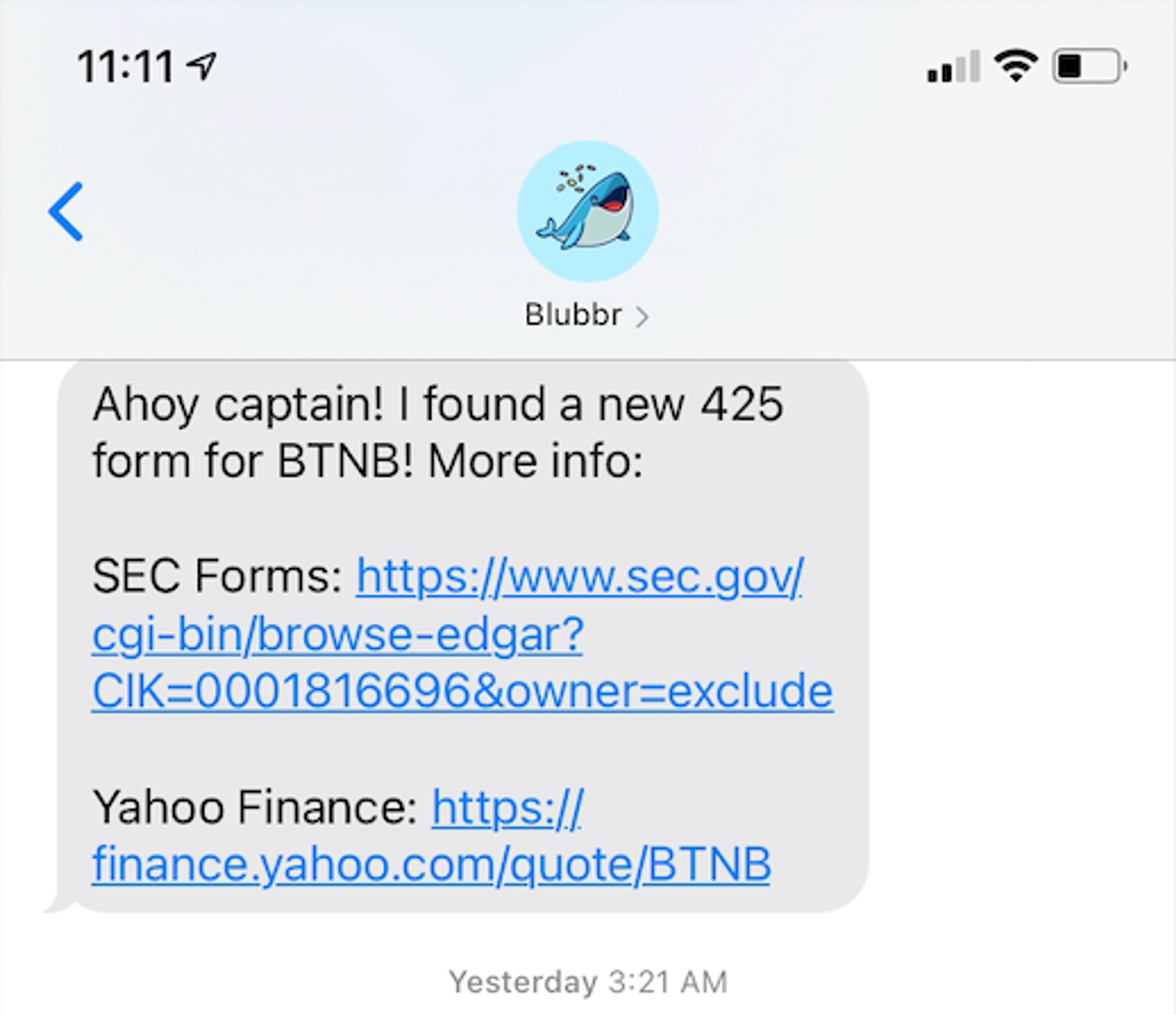 blubbr text