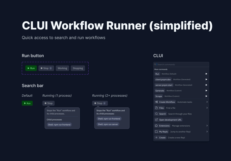 CLUI runner design