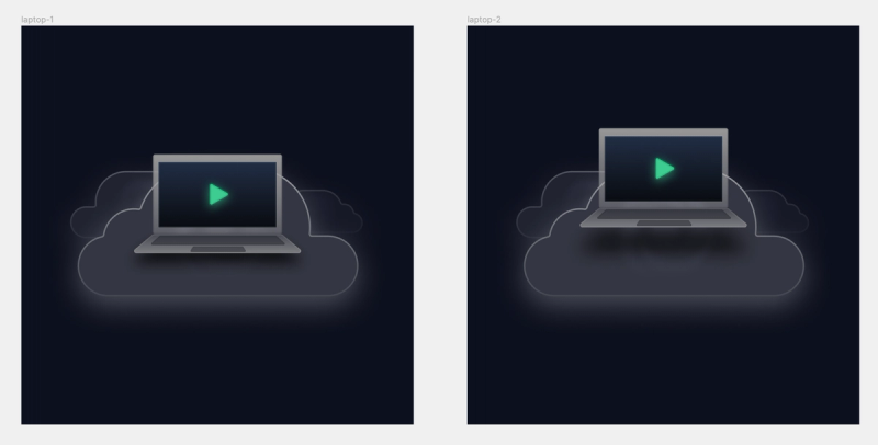 Laptop animation frames