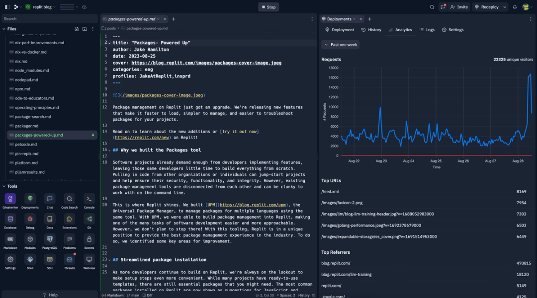 Upgrading Analytics for Deployments | Replit