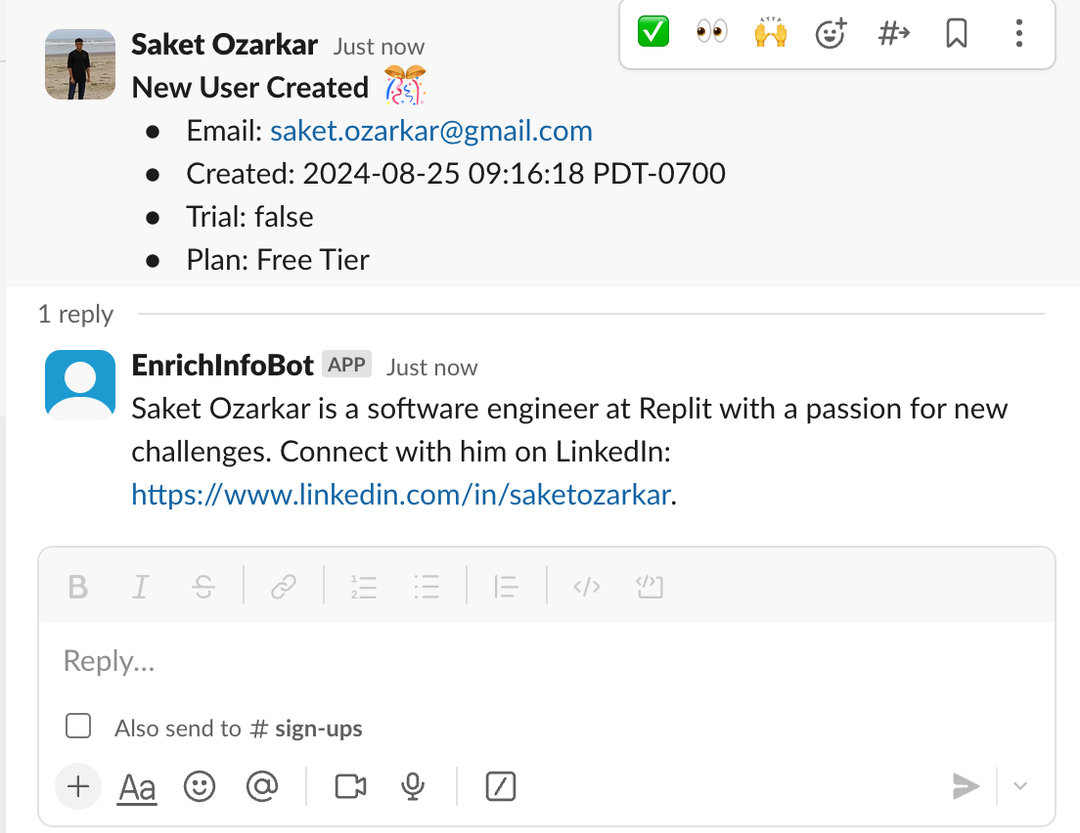 Slack Channel Thread