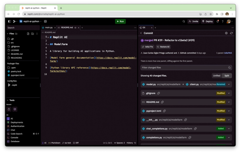 New commit view