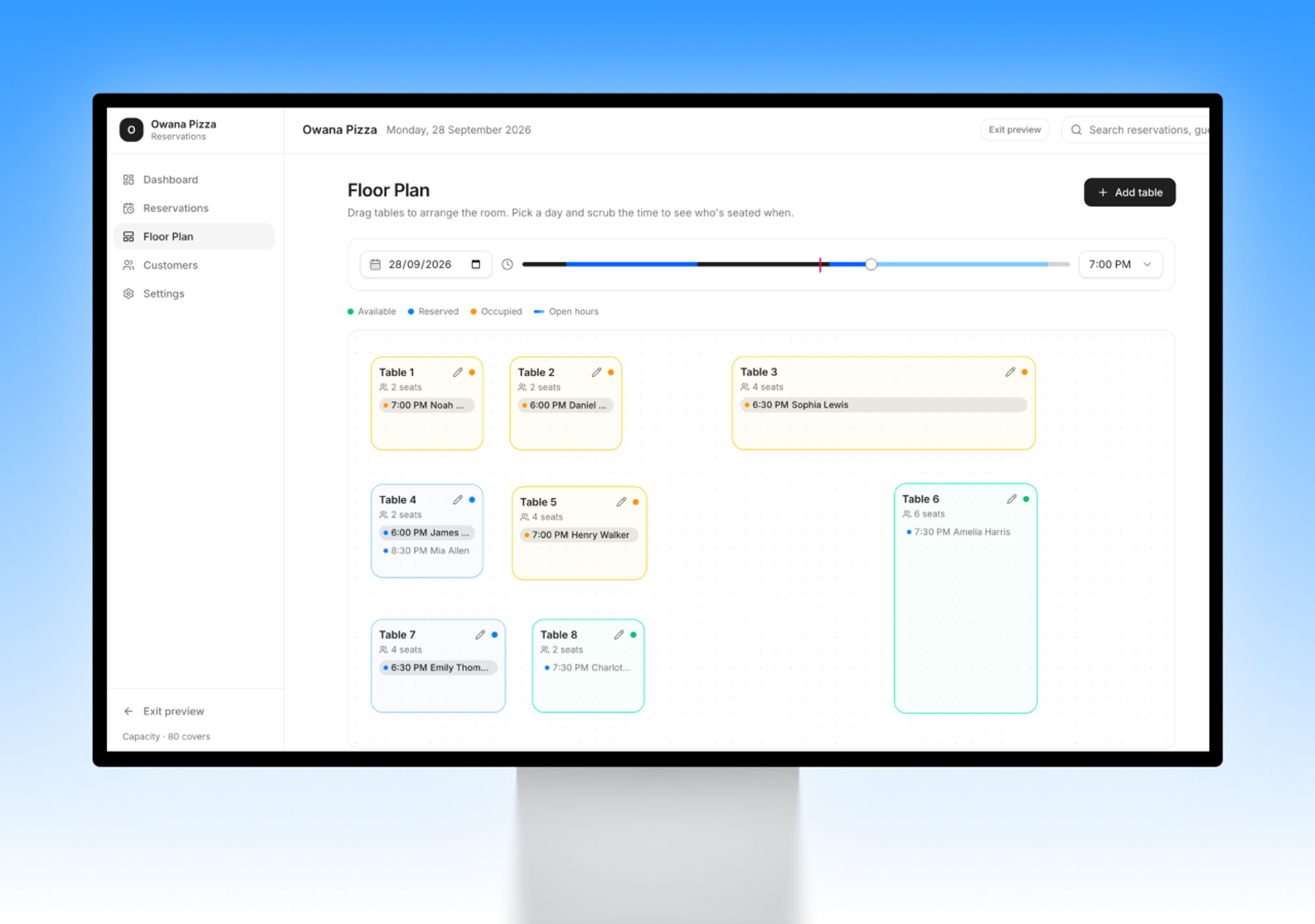 Restaurant Booking Management Template
