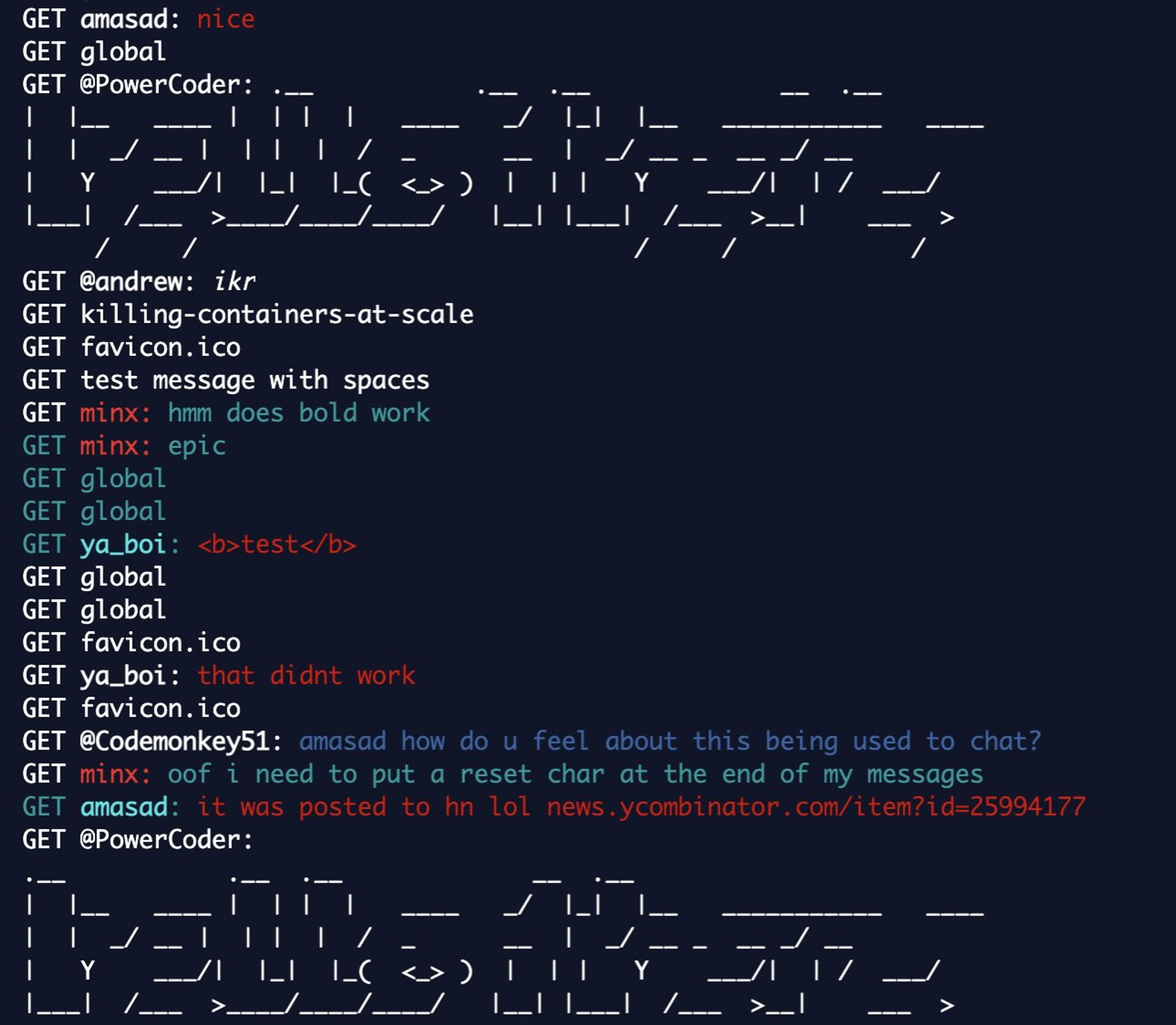 colored chat screenshot