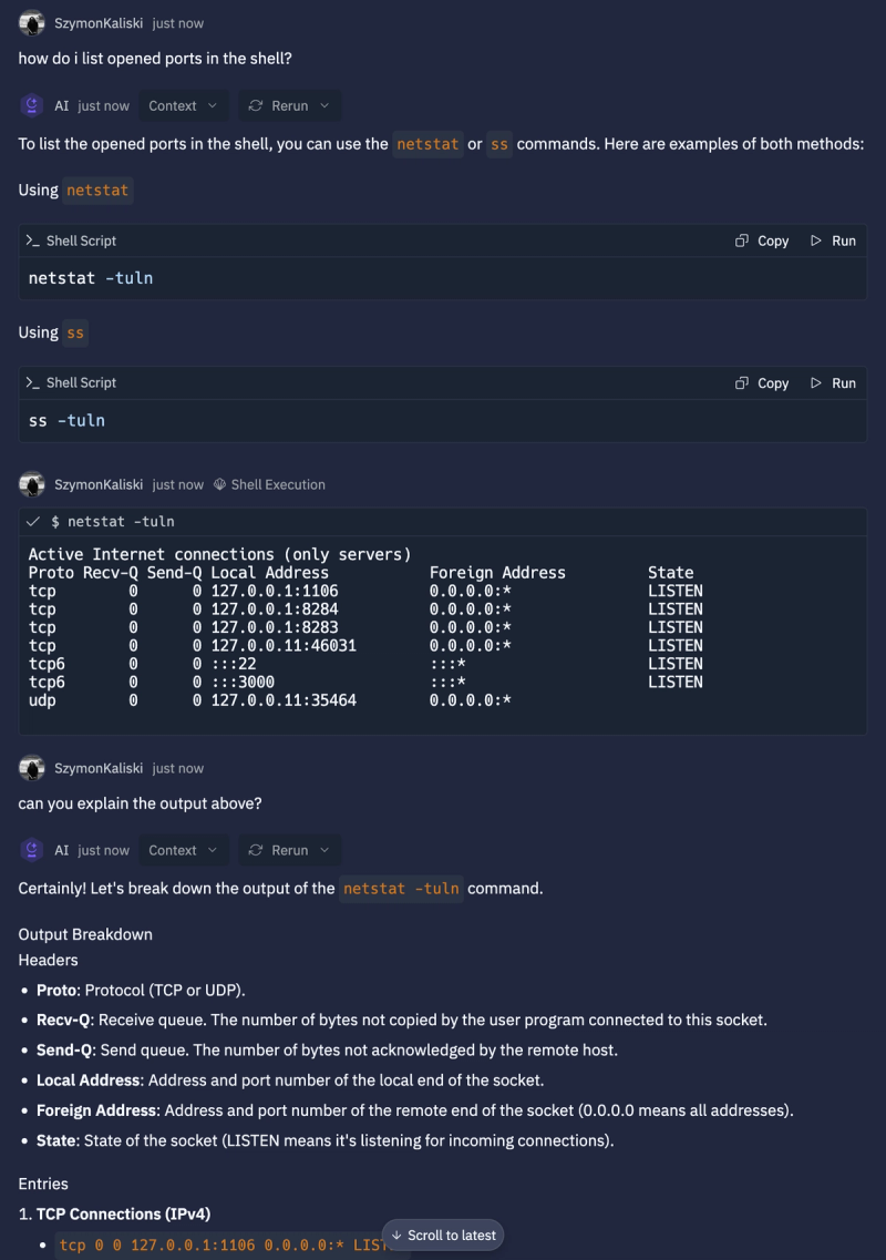 Showcasing Shell in the AI Pane