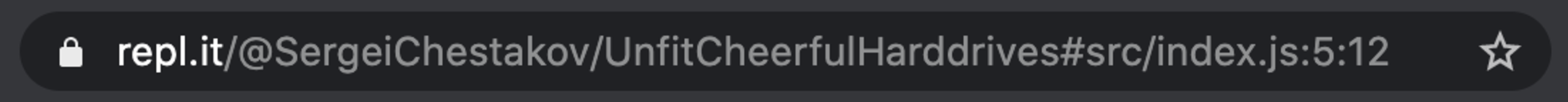 URL with path to file, line, and column