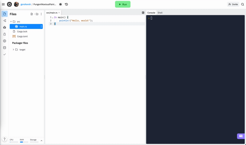 Default Rust workspace on Replit