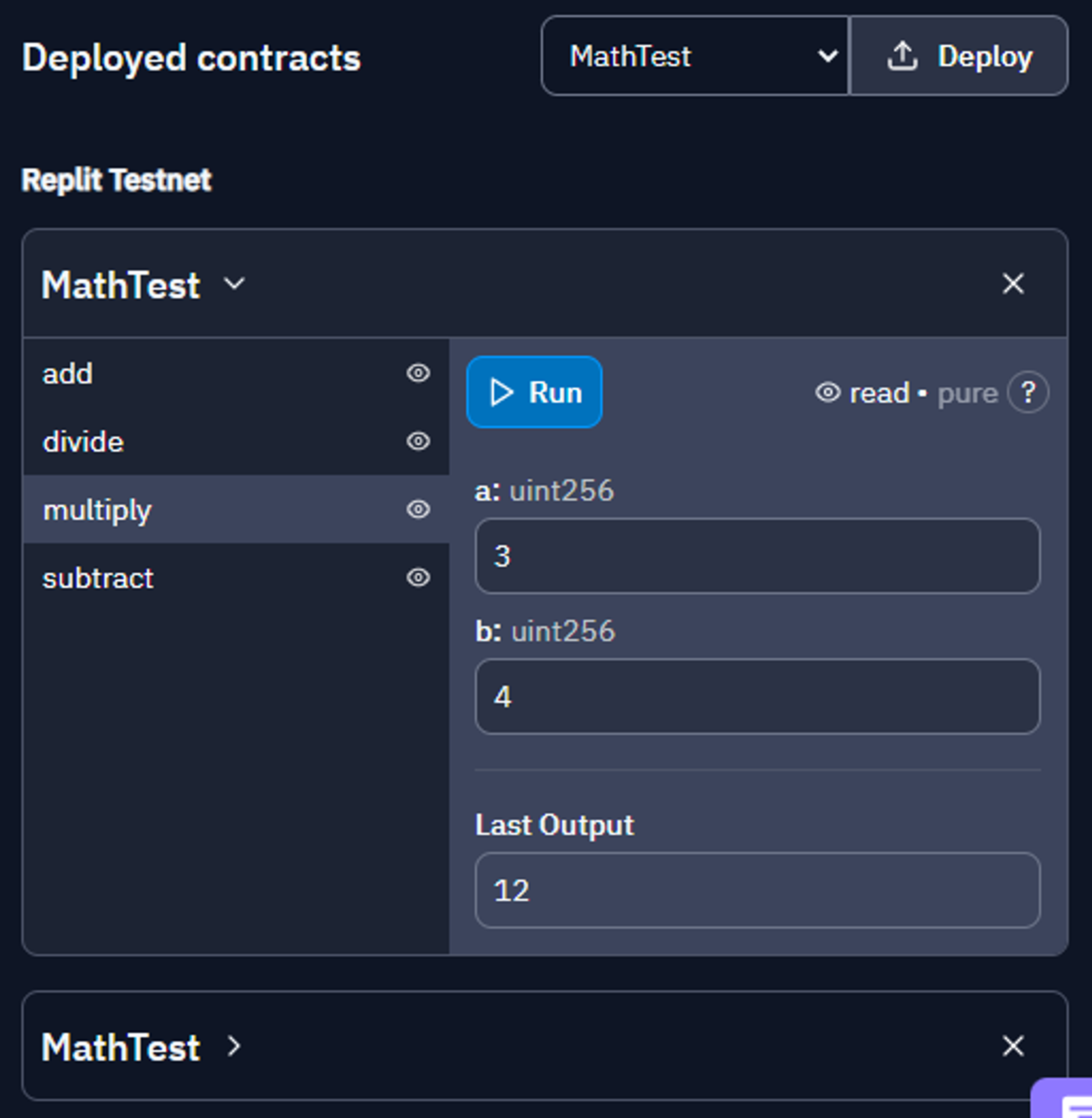 Other arithmetic operations in smart contract