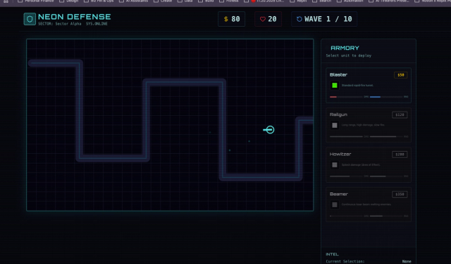 Neon Defense - Replit Gallery