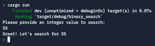 User input is parsed as integer