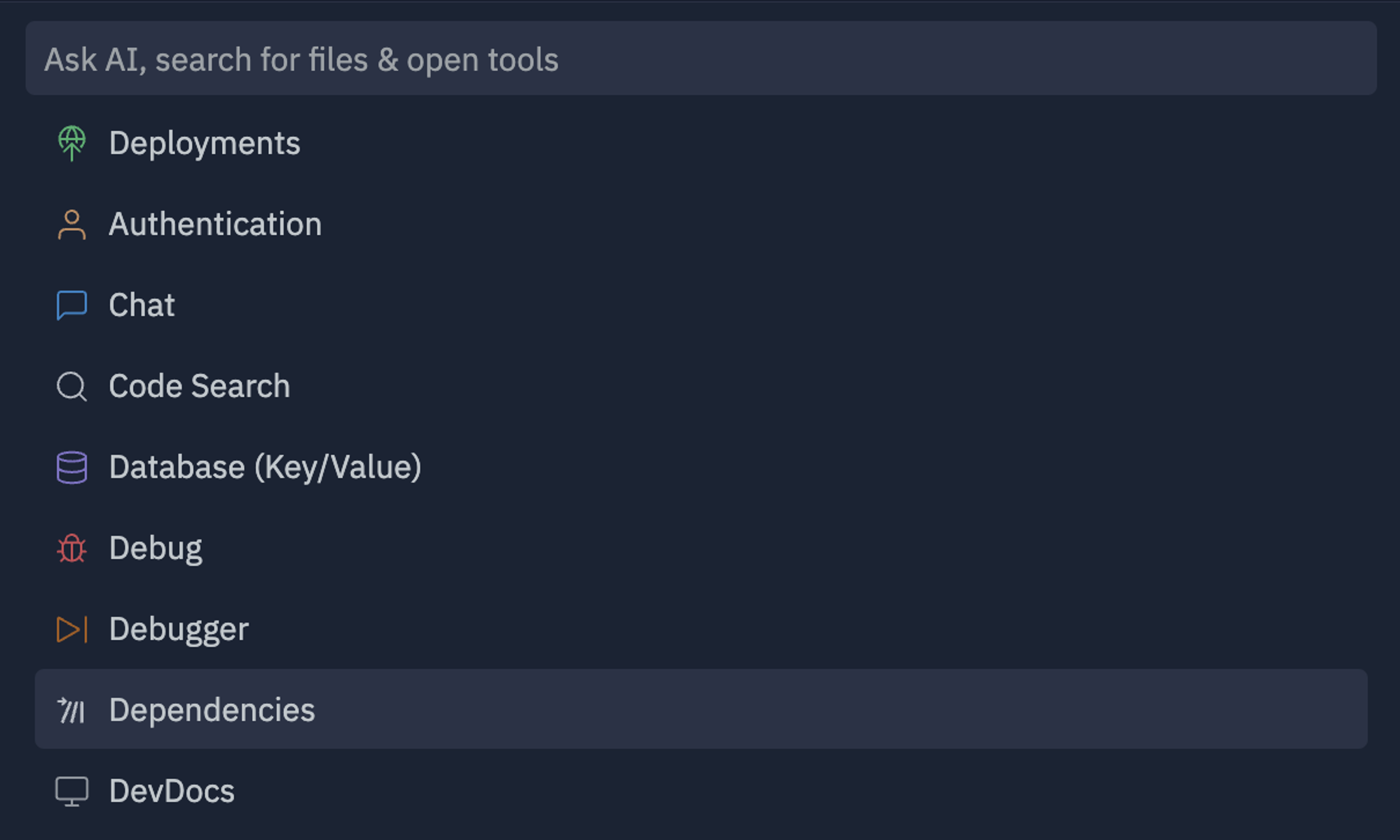 Dependencies in tool search