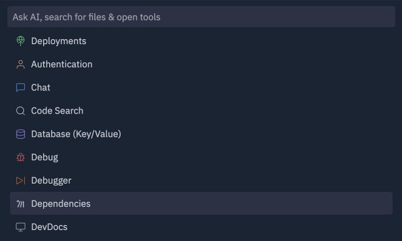 Dependencies in tool search