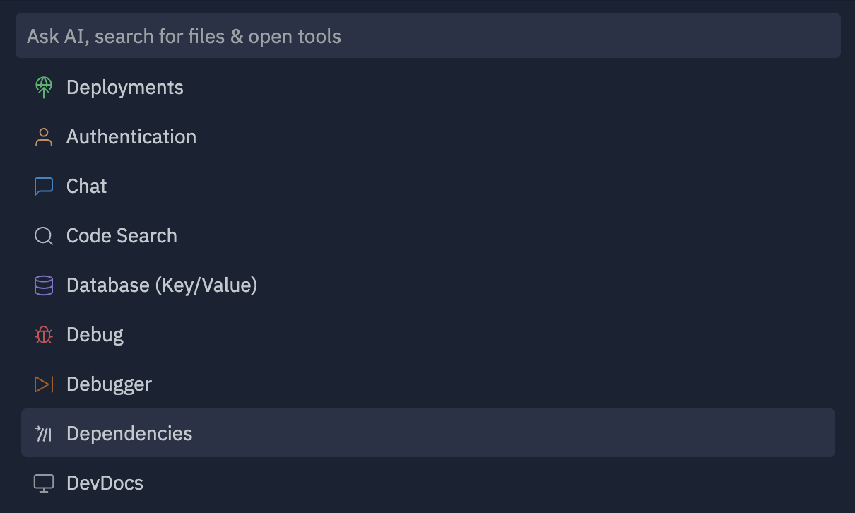 Dependencies in tool search