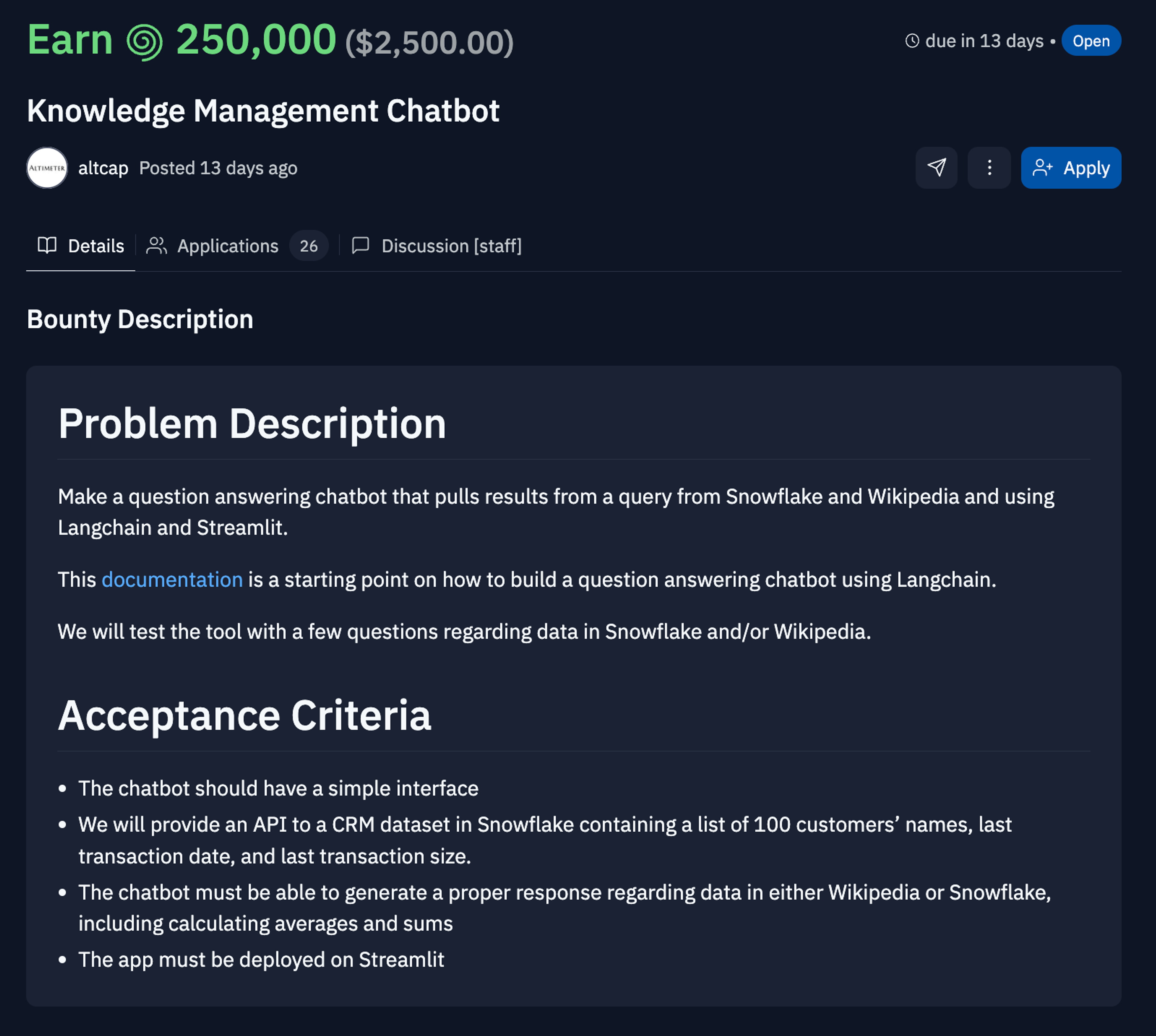 Altimeter Bounty