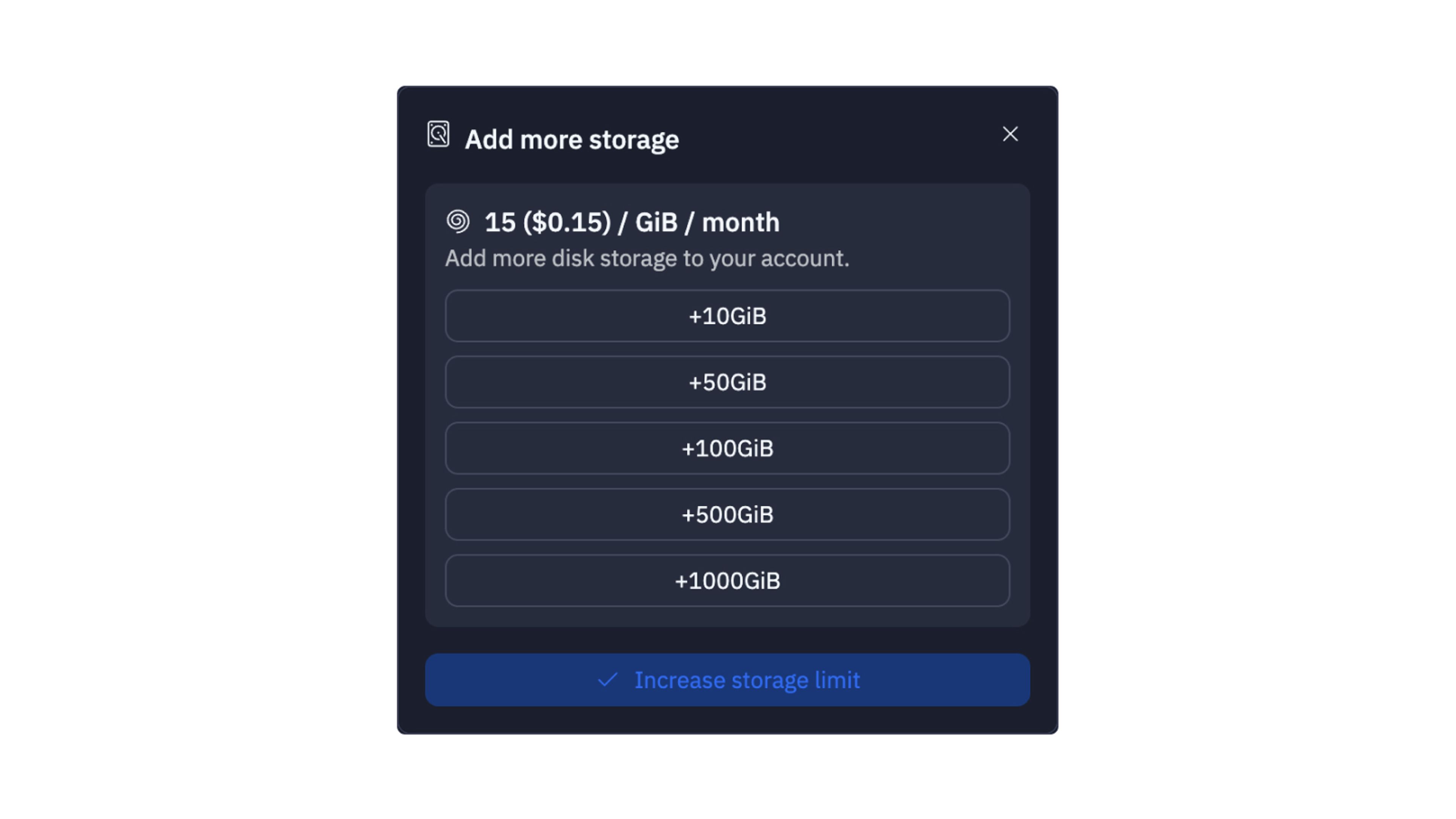 Expandable Storage upgrade tiers