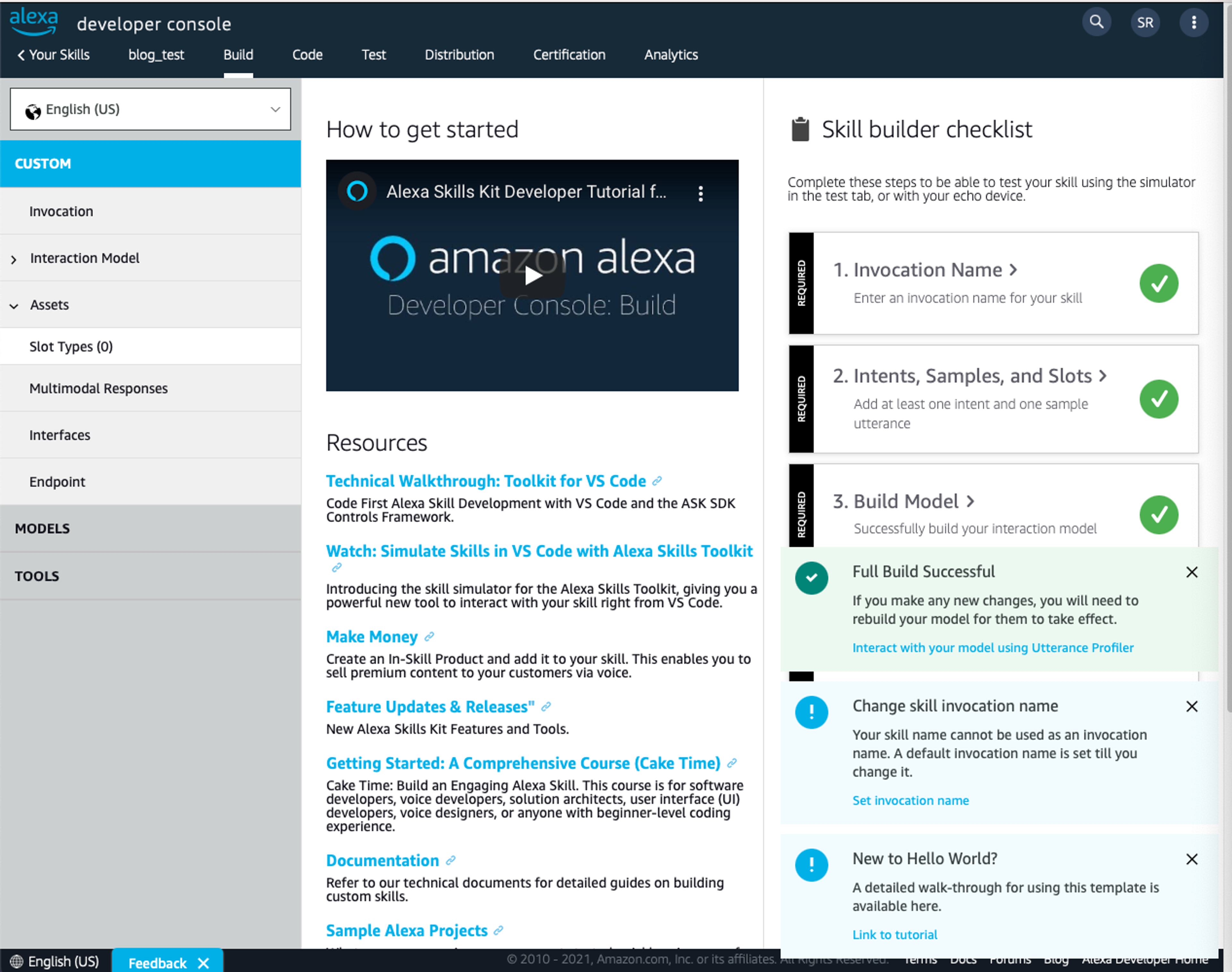 alexa developer console
